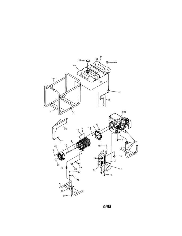 Main Unit Diagram and Parts List for 030319  Briggs and Stratton Generator